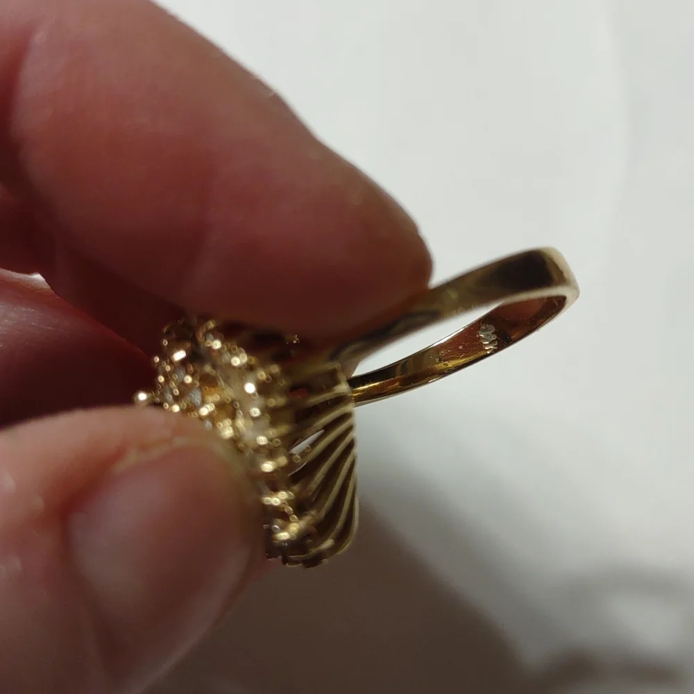 Levian 14kt yellow gold diamond blue sapphire ring - Picture 11 of 13